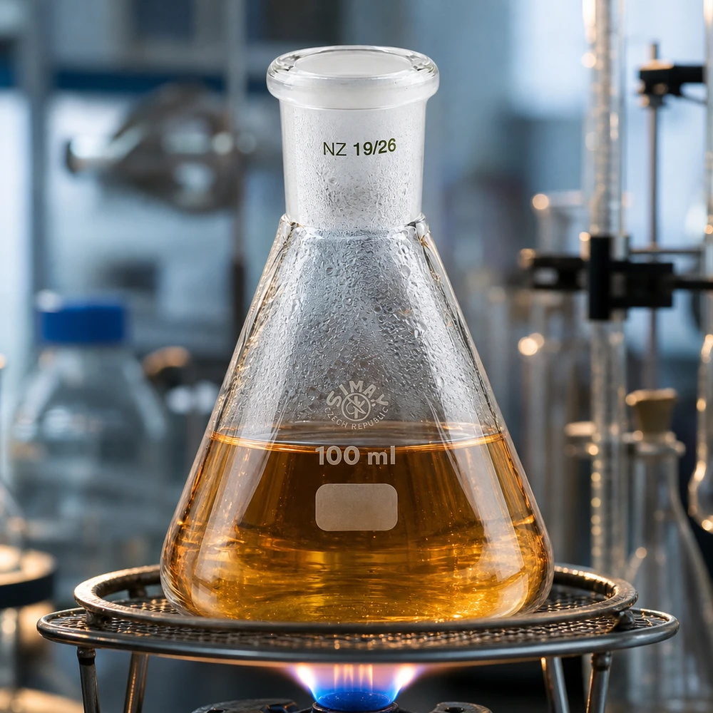 Erlenmeyer-pullo 100ml, jossa on vakiohiottu liitos (19/26).