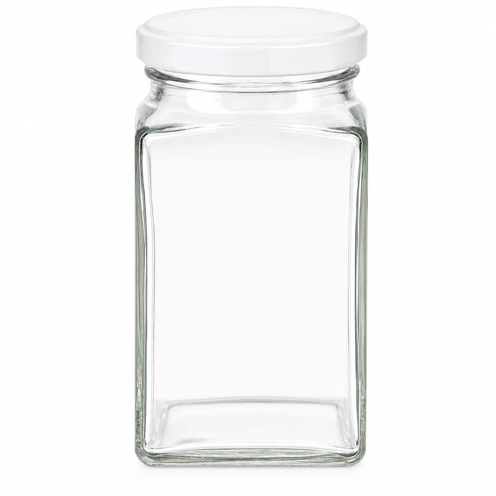 260ml tetrapurkki, jossa on BasicSeal-kansi valkoinen UNiTWIST-pullo. 260ml tetrapurkki valkoisella BasicSeal-kannella tyhjä neliön muotoinen purkki elintarvikkeiden säilytykseen säilytyspurkki