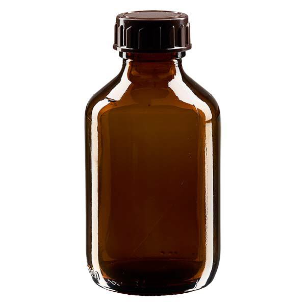 150ml lääkepullo ruskea, jossa korkki ruskea ApoGlas 150ml lääkepullo ruskea, jossa korkki ruskea ApoGlas