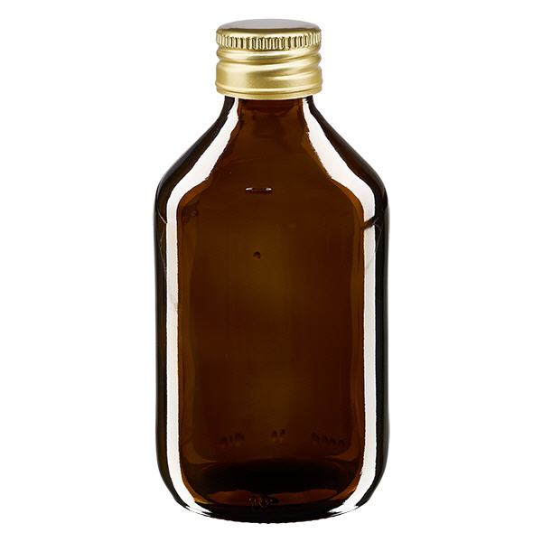 250ml lääkepullo ruskea, kultaisella alumiinikorkilla ApoGlas 250ml lääkepullo ruskea, kultaisella alumiinikorkilla ApoGlas