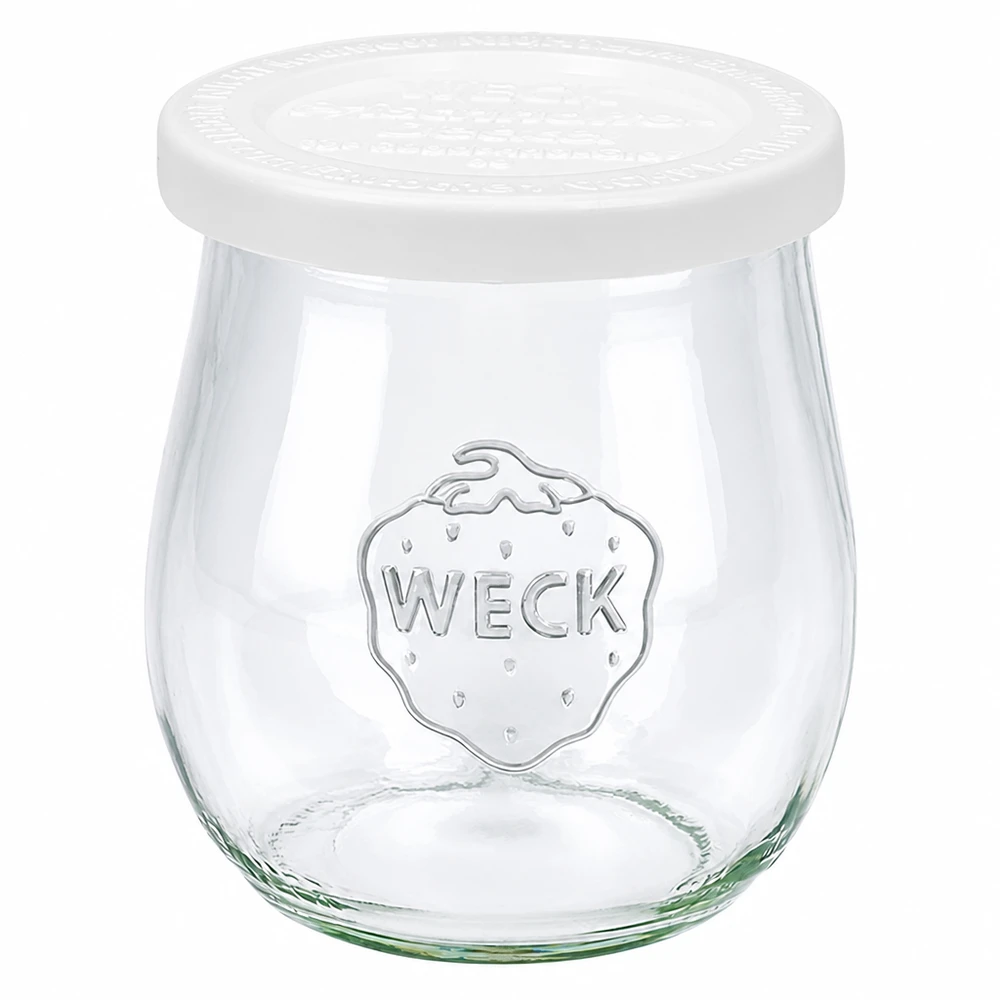 WECK tulppaanipurkki 220ml valkoisella tuoreuskannella RR60 - lasinen säilöntäpurkki säilöntään ja säilytykseen.