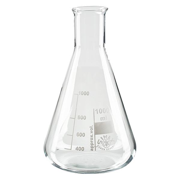 Erlenmeyer-pullo 1000ml kapeakaulainen lasipullo