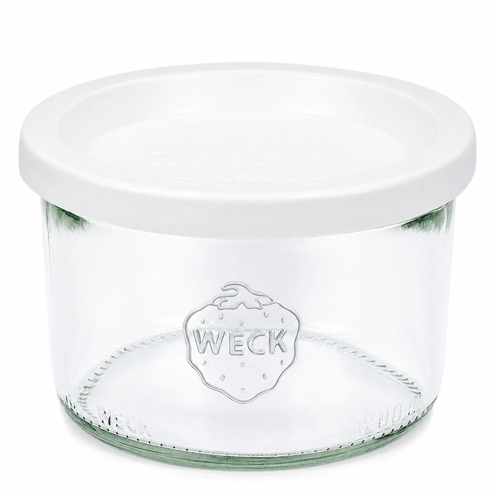 WECK 200ml muurinpohjapurkki valkoisella kannella RR80 säilöntätölkki hillolle ja säilöntäaineille.