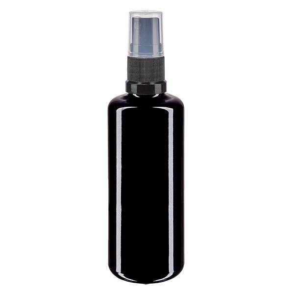 Apteekkipullo violetti 100ml spray-lisäosa musta Apteekkipullo violetti 100ml spray-lisäosa musta