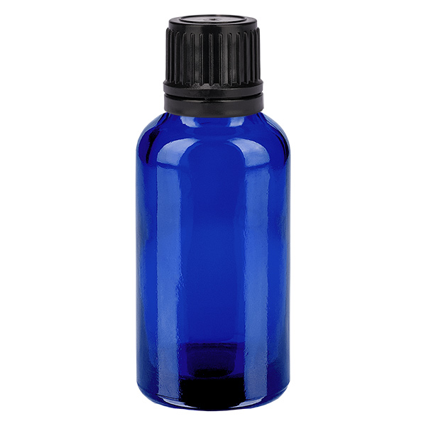 30ml pallopullo 3mm kaaderengas musta sinetöintiturvallinen suljin BlueL. UT18/30