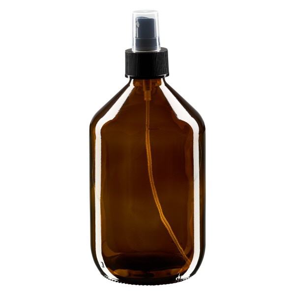 500ml lääkepullo ruskea, pumppusumuttimella musta ApoGlas 500ml lääkepullo ruskea, pumppusumuttimella musta ApoGlas