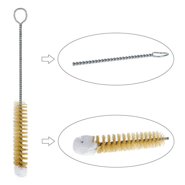 Pyöreä puhdistusharja, jossa on puuvillapää ø12mm Pyöreä puhdistusharja, jossa on puuvillapää ø12mm