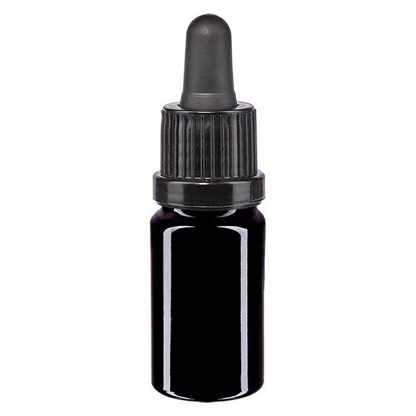 Apteekkipullo violetti 5ml pipetti musta peukaloitu korkki Apteekkipullo violetti 5ml pipetti musta peukaloitu korkki