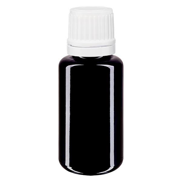 Apteekkipullo violetti 20ml tiputuskorkki 1.2mm valkoinen peukaloinnin estävä suljin Apteekkipullo violetti 20ml tiputuskorkki 1.2mm valkoinen peukaloinnin estävä suljin