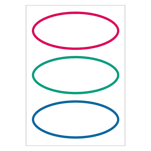 Universal-tarrat kolmiväriset (18 tarraa) 76x34mm. Universal-tarrat kolmiväriset (18 tarraa) 76x34mm.