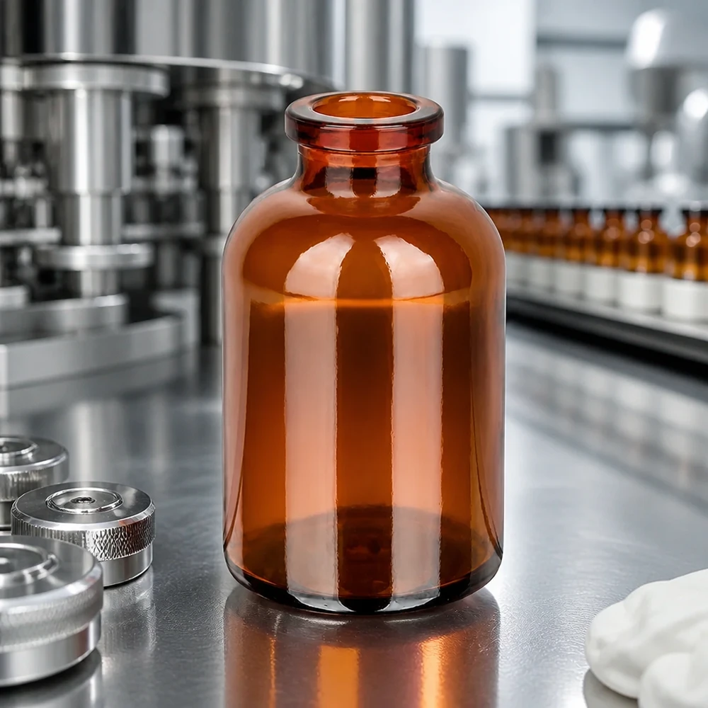 Lichtgeschützte Injektionsflasche 30ml aus Braunglas für empfindliche Biologika und Impfstoffe