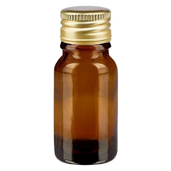 10ml pullo 11mm kierrekorkki Alu-Gold Standard BrownL. UT18/10