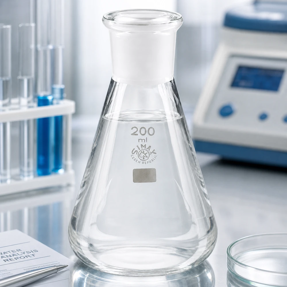 Erlenmeyer-pullo 200ml, jossa on vakiohiottu liitos (29/32).