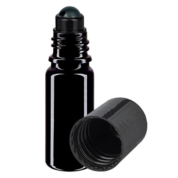Apteekkipullo violetti 10ml roll-on korkki musta Apteekkipullo violetti 10ml roll-on korkki musta