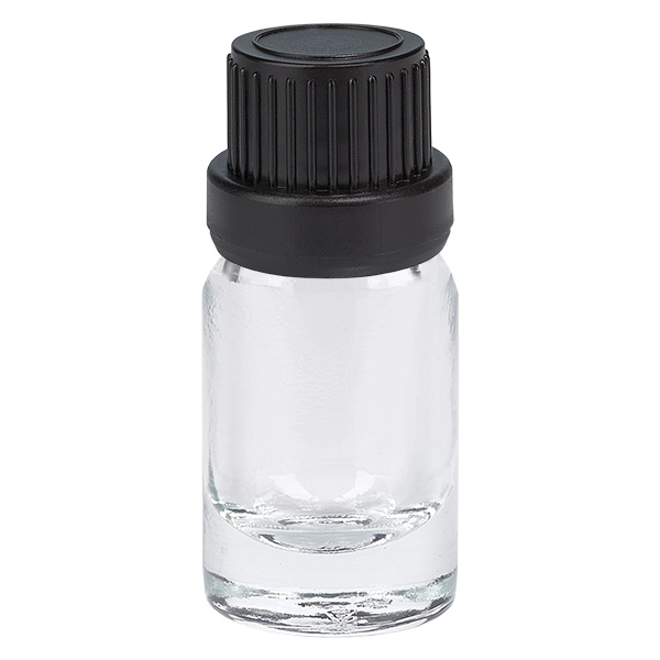 5ml tippapullo 2mm musta peukaloinnin estävä korkki ClearLine UT18/5