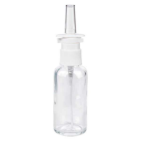 Apteekkipullo kirkas 30ml nenäsumute valkoinen vakio Apteekkipullo kirkas 30ml nenäsumute valkoinen vakio