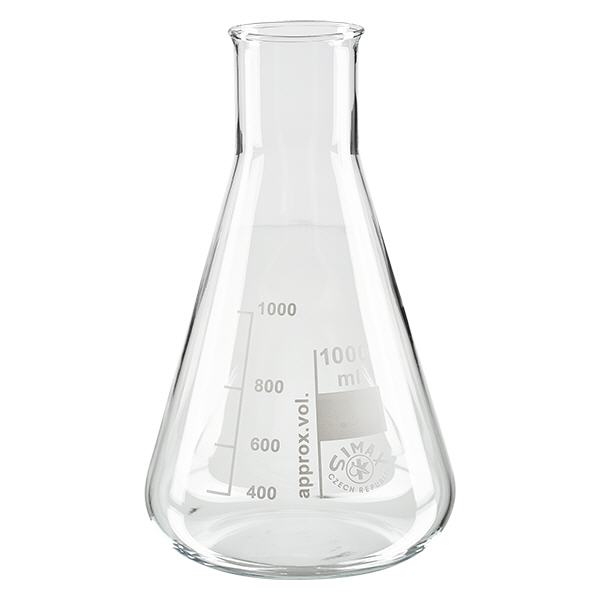 Erlenmeyer-pullo 1000ml leveä kaulaosainen