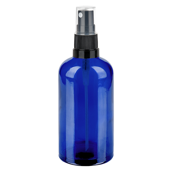 100ml suihkepullo musta musta/läpinäkyvä vakiokorkki BlueLine UT18/100