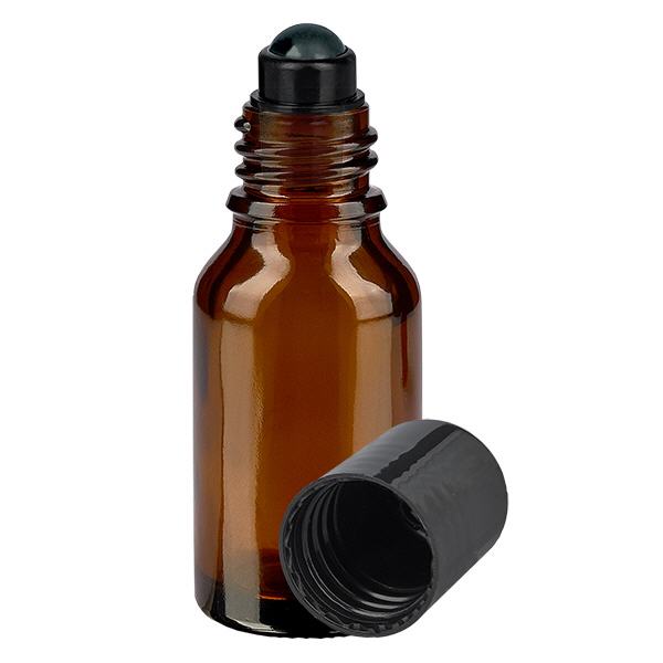 Apteekkipullo ruskea 30ml roll-on korkki musta Apteekkipullo ruskea 30ml roll-on korkki musta