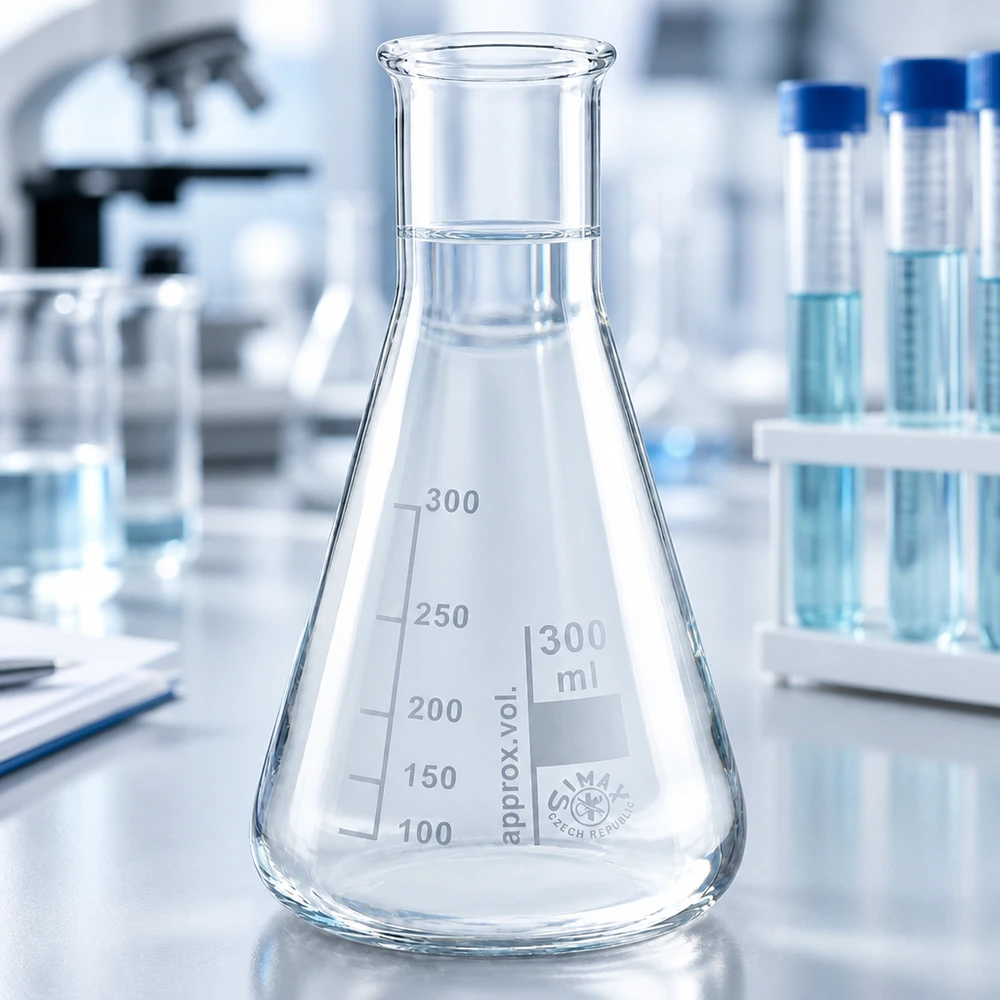 Erlenmeyer-pullo 300ml kapeakaulainen