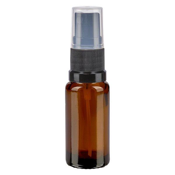 Apteekkipullo ruskea 10ml suihkutuspääte musta Apteekkipullo ruskea 10ml suihkutuspääte musta