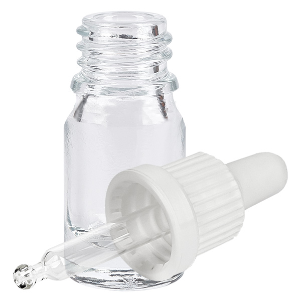 5 ml:n pipettipullo valkoinen peukaloinnin estävä korkki ClearLine UT18/5 5 ml:n pipettipullo valkoinen peukaloinnin estävä korkki ClearLine UT18/5