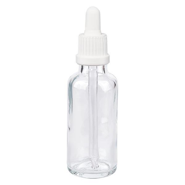 Apteekkipullo kirkas 30ml pipettipullo valkoinen tamper-evident-suljin Apteekkipullo kirkas 30ml pipettipullo valkoinen tamper-evident-suljin