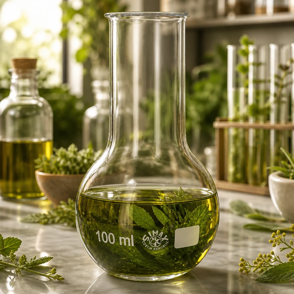 Lantiopullo 100ml leveä kaula Seisomapullo 100ml, jossa on ergonominen muotoilu ja mittausmerkinnät tarkkaan tilavuuden määrittämiseen laboratoriossa.