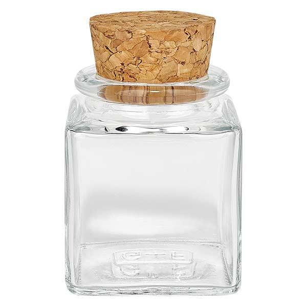 Quadratus 40ml kirkas, aukko 28mm, korkin kanssa. 27.5/31.5.