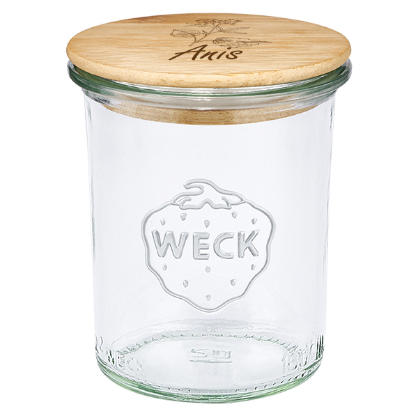 Puupäällyste "Anis" avec verre larmier WECK 160ml Puupäällyste "Anis" avec verre larmier WECK 160ml