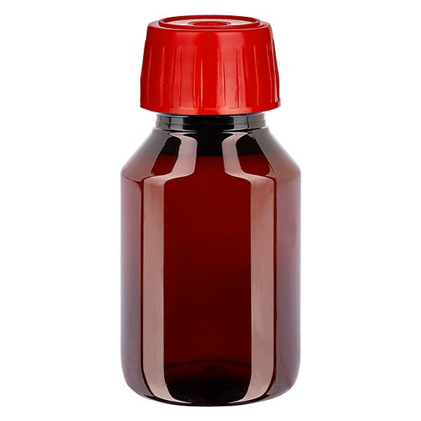 PET-pullo 50ml, jossa on kaasunpoistokorkki, punainen PET-pullo 50ml, jossa on kaasunpoistokorkki, punainen