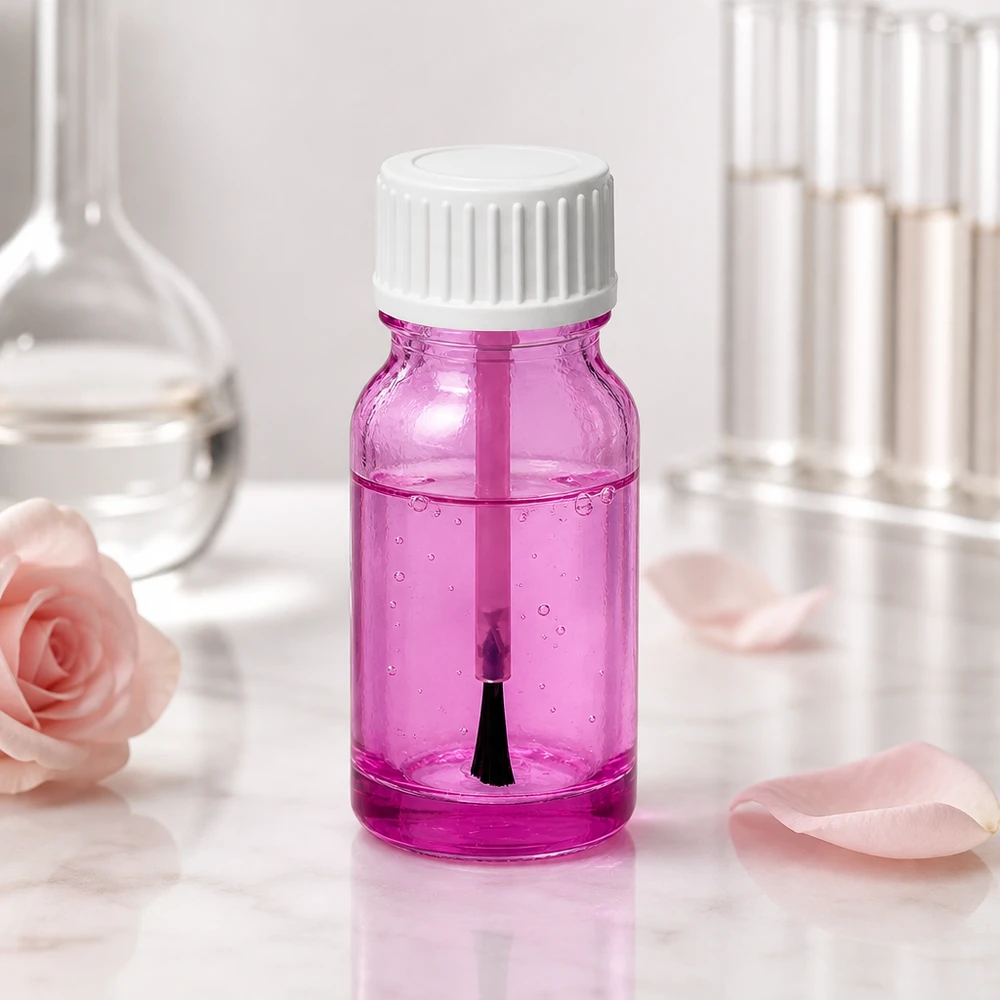10ml sivellinpullo valkoinen STD PurpleLine UT18/10, jossa on violetti sisältö kynsien hoitoon ja kauneudenhoitoon.