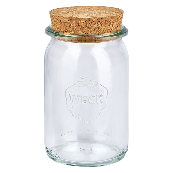 145ml sylinteripurkki WECK RR40 korkilla luonnonmukainen