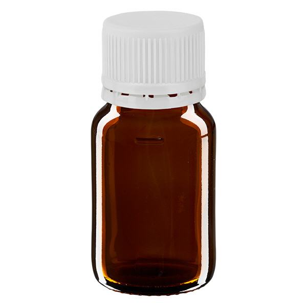 30ml lääkepullo ruskea, korkki valkoinen, jossa on peukaloinnin varmistava rengas ApoGlas. 30ml lääkepullo ruskea, korkki valkoinen, jossa on peukaloinnin varmistava rengas ApoGlas.