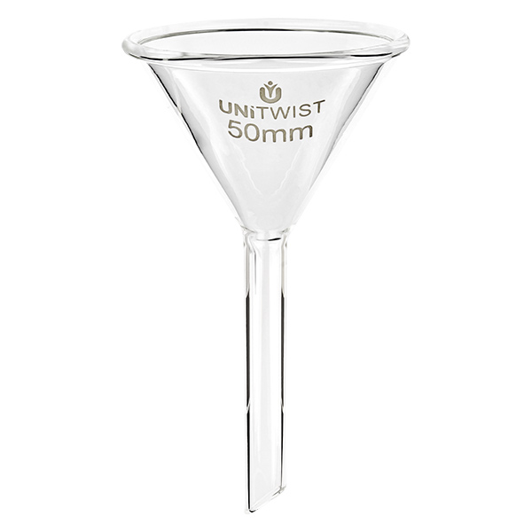 Lasisuppilo ø50mm borosilikaatti UNiTWIST