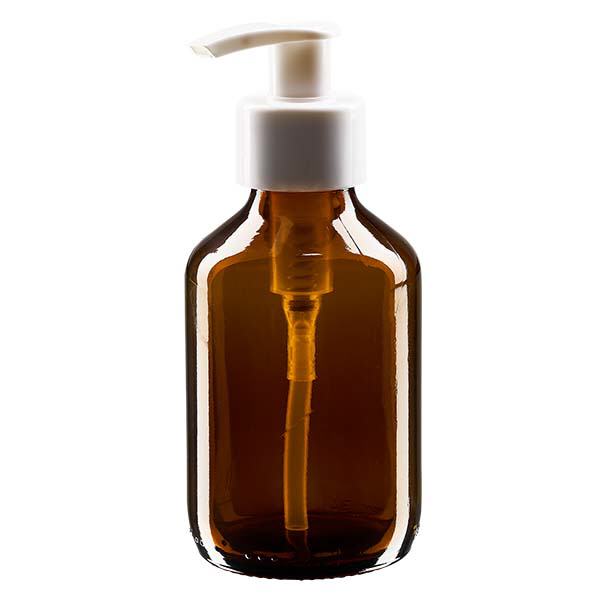 150ml lääkepullo ruskea, jossa on annostelupumppu valkoinen ApoGlas. 150ml lääkepullo ruskea, jossa on annostelupumppu valkoinen ApoGlas.