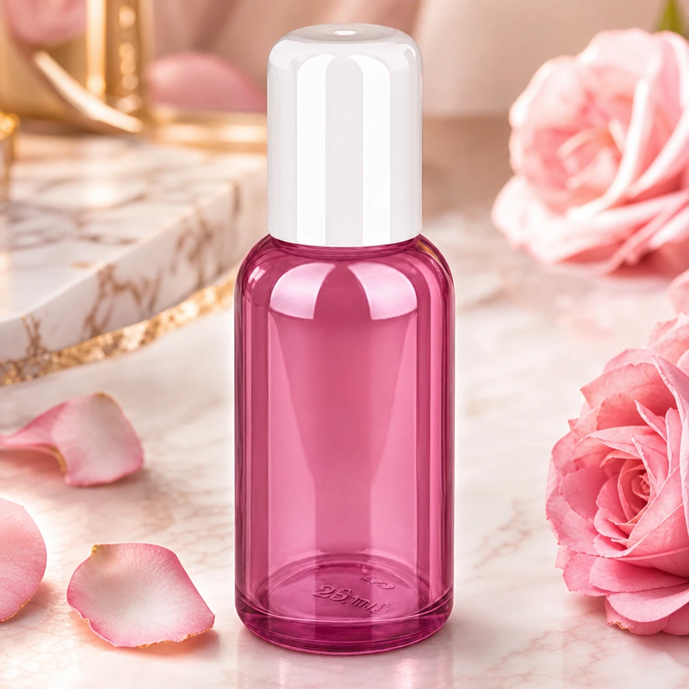 30 ml:n roll-on-pullo valkoinen vakio PurpleLine UT18/30 PurpleLine UT18/30 Elegantti 30ml roll-on-pullo violetilla violetilla ja valkoisella kannella ammattikäyttöön tarkoitetuille kosmetiikkatuotteille.