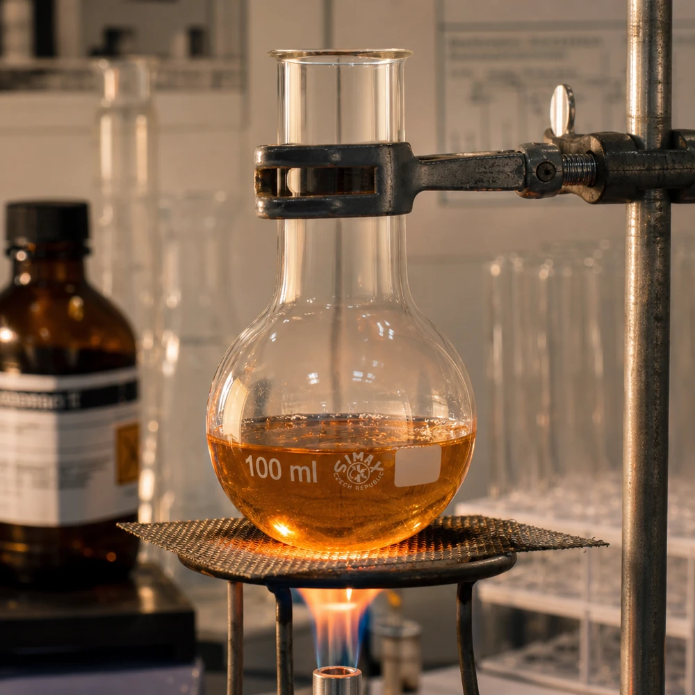 Lantiopullo 100ml leveä kaula Ammattikäyttöön tarkoitettu 100 ml:n laboratoriopullo, jossa on leveä kaula tarkkoihin tilavuusmittauksiin ja lämmityssovelluksiin.