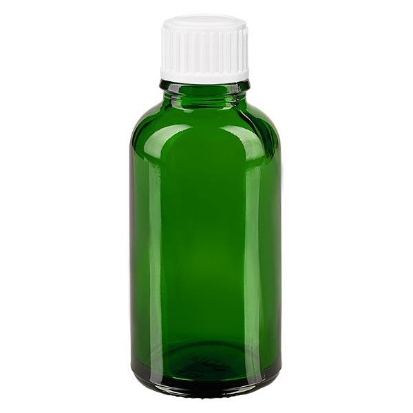 Apteekkipullo vihreä 30ml ruuvikorkki valkoinen standardi Apteekkipullo vihreä 30ml ruuvikorkki valkoinen standardi