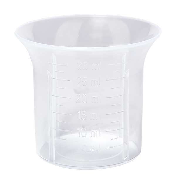 30ml läpinäkyvä annostelukuppi asteikolla ApoGlas