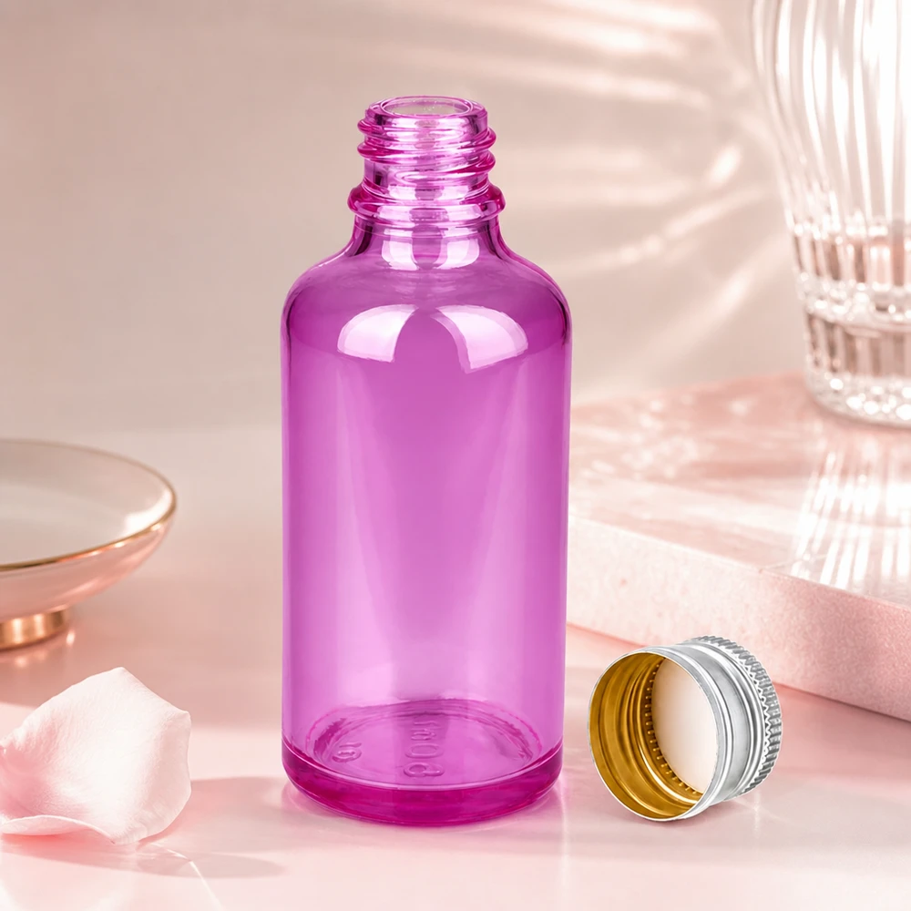 50ml violetti purkki alumiinikannella - ihanteellinen valolle herkille öljyille ja esansseille.