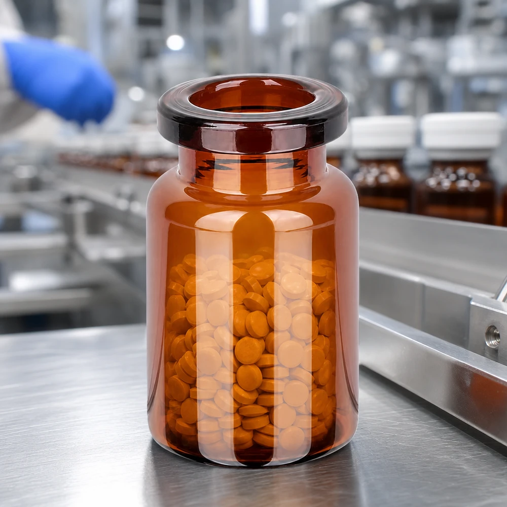 Injektiopullo meripihkanväristä lasia 5ml Lichtschutzflasche Braunglas 5ml mit kompaktem Fassungsvermögen für feste Arzneiformen