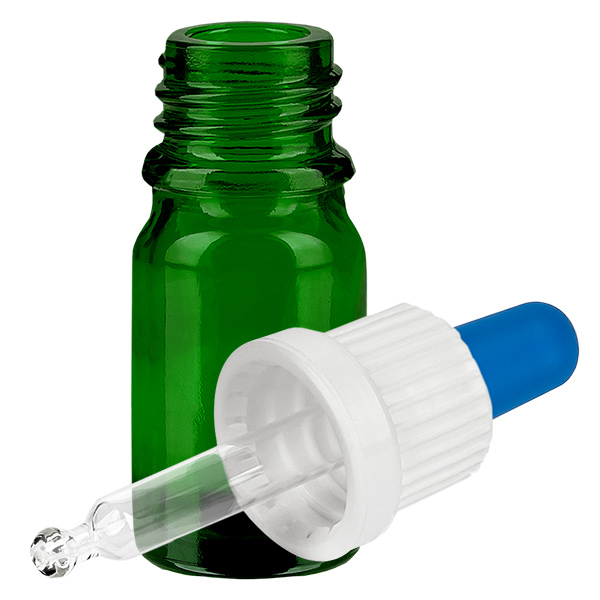 5ml pipettipullo valkoinen/sininen sulkeminen väärentämisen estävällä sulkimella GreenLine UT18/5 5ml pipettipullo valkoinen/sininen sulkeminen väärentämisen estävällä sulkimella GreenLine UT18/5