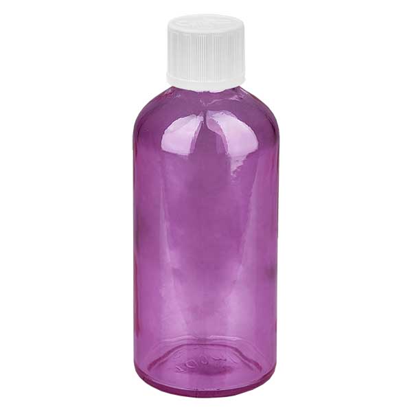 100ml tippapullo 1,2mm valkoinen vakiomallinen lapsiturvallinen PurpleLine. UT18/100