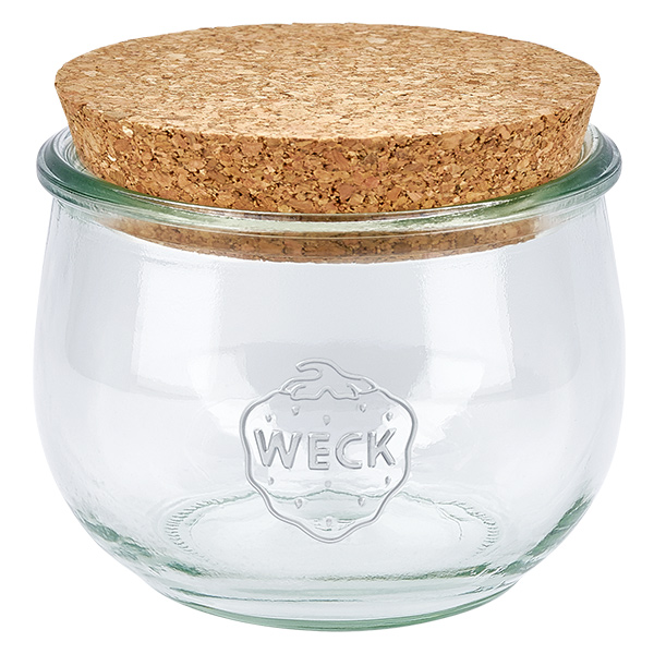 580ml tulppaanipurkki WECK RR100 korkilla luonnollinen 580ml WECK tulppaanipurkki RR100 luonnonkorkkikannella säilöntäpurkki säilytyspurkki säilytyspurkki läpinäkyvästi