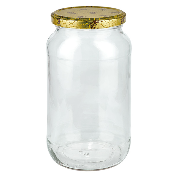 1062ml pyöreä purkki + BasicSeal-kansi hunajakenno UNiTWIST