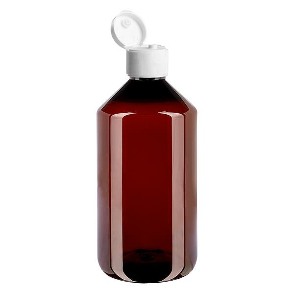 PET-pullo 750ml, jossa on valkoinen flip-top-korkki.