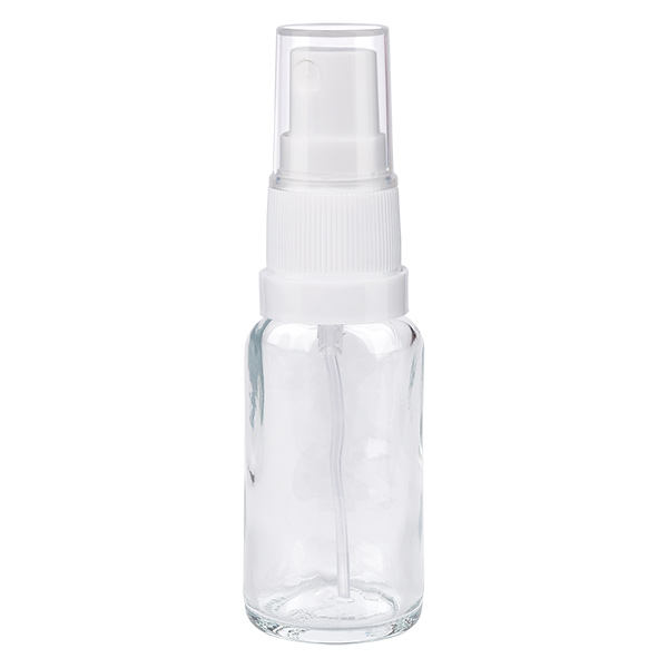 20ml suihkepullo valkoinen/läpinäkyvä vakiokorkki ClearLine UT18/20 20ml suihkepullo valkoinen/läpinäkyvä vakiokorkki ClearLine UT18/20