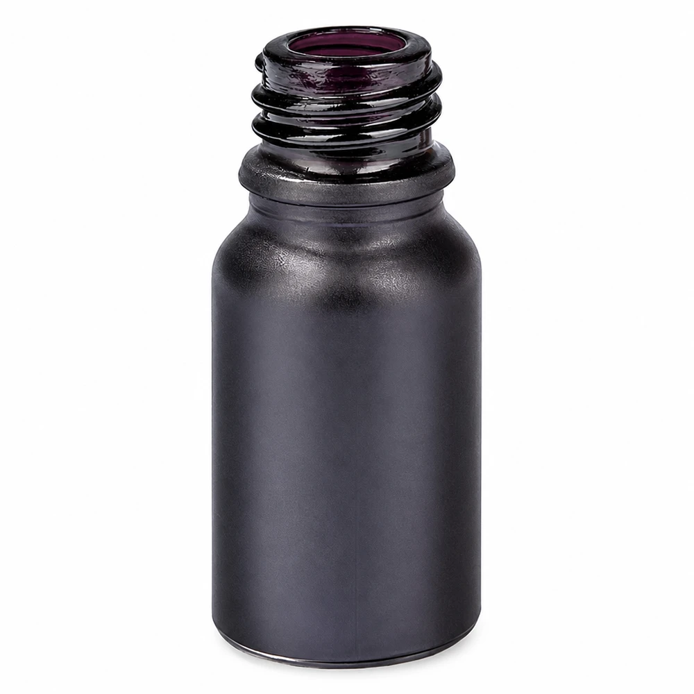 10ml annostelupullo BlackLine UT18/10 UNiTWIST UNiTWIST 10 ml:n apteekkipullo BlackLine UT18/10 UNiTWIST mattamusta ammattimaiseen säilytykseen.