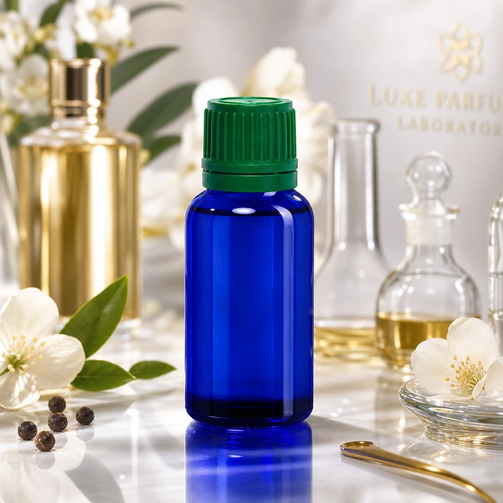 20ml pullo 11mm kierrekorkki vihreä väärentämisen estävä sulkeminen BlueLine UT18/20 BlueLine UT18/20 Kompakti 20ml kobolttilasipullo, joka on ihanteellinen DIY-kosmetiikkaan ja luonnonkosmetiikan valmistukseen.